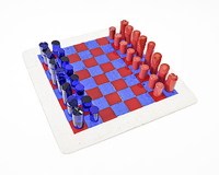 Harry Zengeler, Schachspiel rot blau